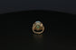 14k Yellow Gold Cabochon Opal & Diamond Ring, Size 8 - 11.0g