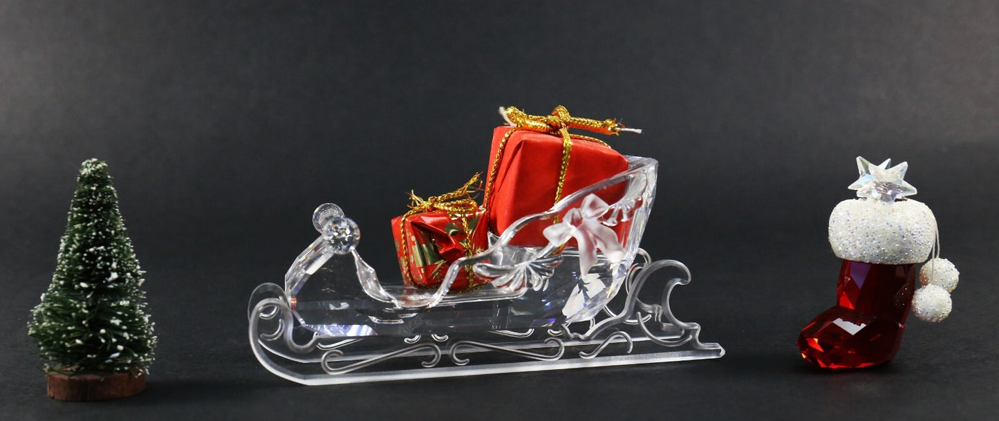 Swarovski Silver Crystal 205165 Holiday Sleigh Figurine