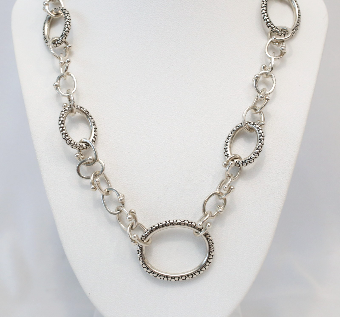 Vintage Michael Dawkins Sterling Silver Toggle Necklace, 18 inches - 61.5g