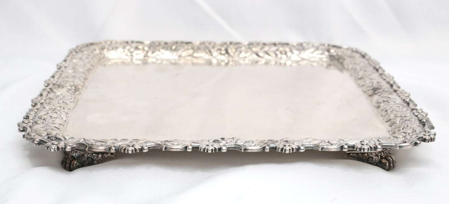 Antique Tiffany & Co Makers Silver-Soldered EP Square Serving Tray