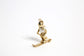 14k Yellow Gold Pearl Skiing Man Charm, 4.0g