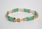 14k Yellow Gold Jade Good Fortune Link Bracelet, 7.0 inches - 11.3g