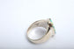 Native American Zuni Sterling Silver Twirl Opal Ring, Size 12 - 15.5g