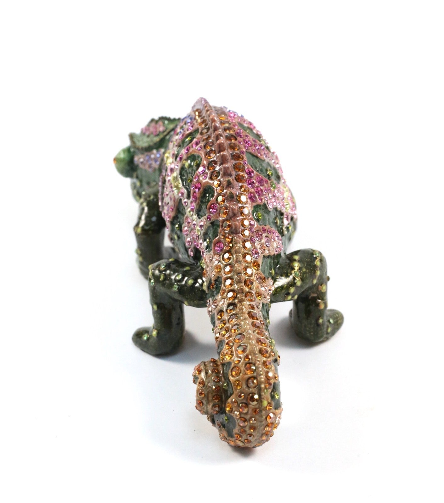 Jay Strongwater Pink Belly Chameleon Figurine