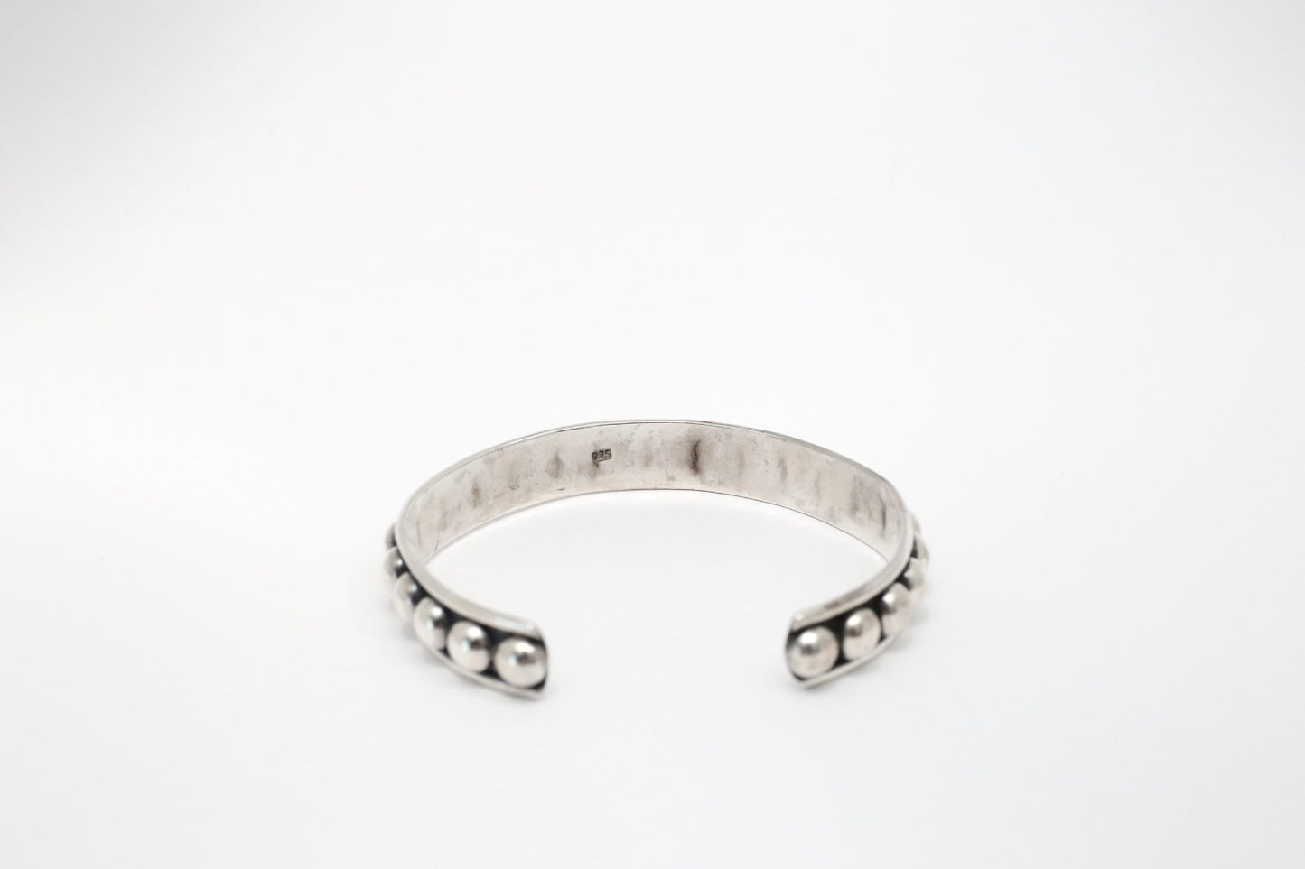 Sterling Silver Beaded Cuff Bracelet, 6.75 inches - 18.8g