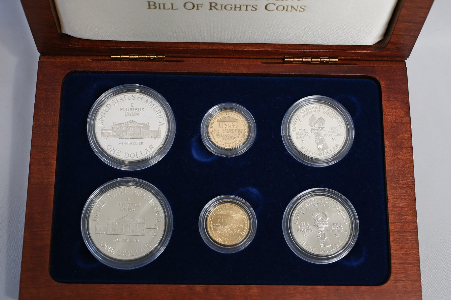 1993 Bill of Rights Commemorative Coins 6-Coin Set w/ Box & COA