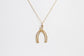 14k Yellow Gold Double Wishbone Charm, 2.1g