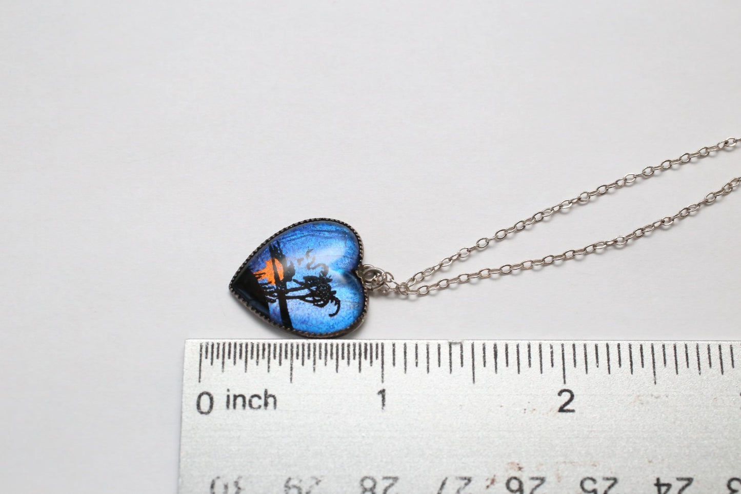 Hoffman Sterling Silver Sunset Heart Pendant Necklace, 18 inches - 2.9g