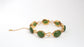 14k Yellow Gold Jade Chinese Bracelet, 7 inches - 16.5g