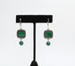 Sterling Silver Malachite Dangle Earrings, 10.6g