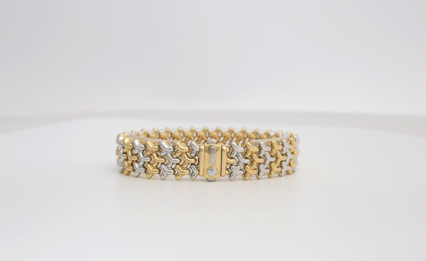 Chimento 18k Yellow & White Gold Mesh Bracelet, 7.5 inches - 27.4g