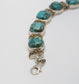 Sterling Silver Turquoise Link Bracelet, 6.5 inches - 28.2g