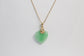 18k Yellow Gold Heart Shaped Jade Pendant, 3.4g