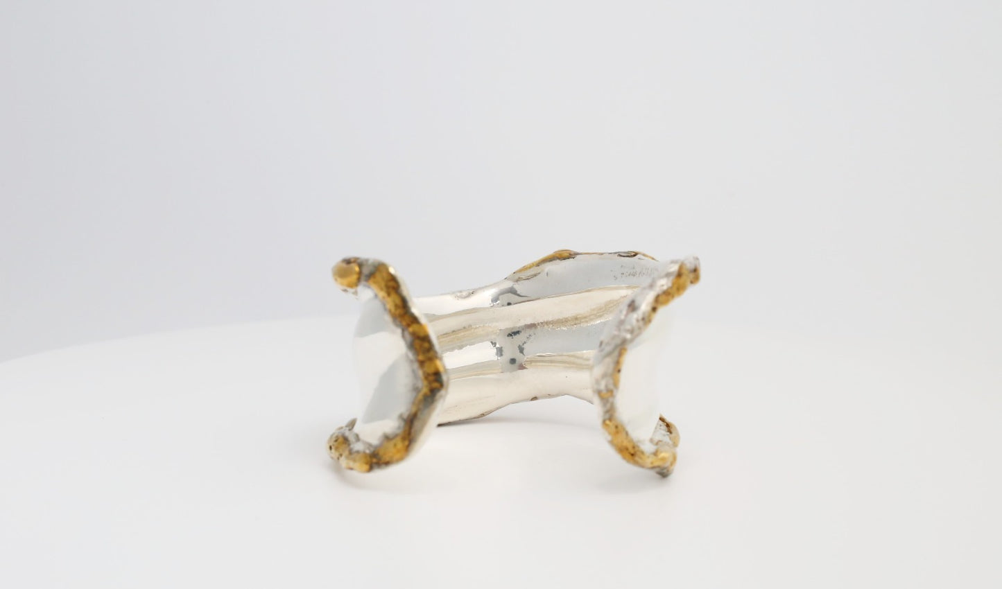 Allen Jacobsen Modernist Silver & Gold Organic Cuff Bracelet, 6.5 inches - 106.5g