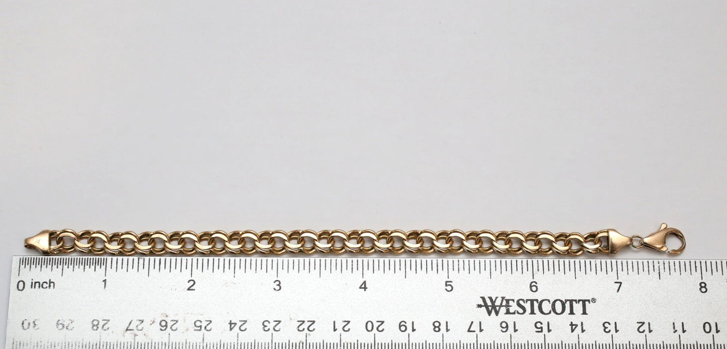 14k Yellow Gold Charm Bracelet, 7.75 inches - 17.8g