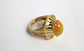 18k Yellow Gold Mexican Jelly Opal Ring, Size 6.5 - 8.6g