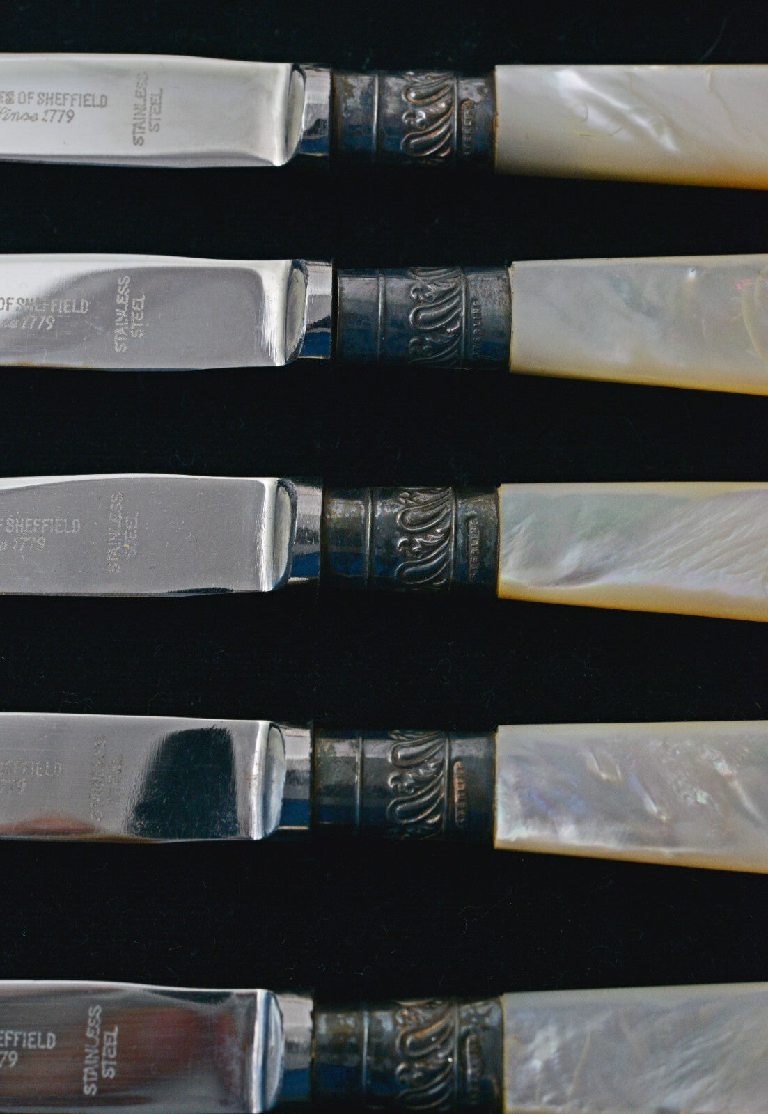 Eales of Sheffield Mother of Pearl 6pc Knife Set & Case