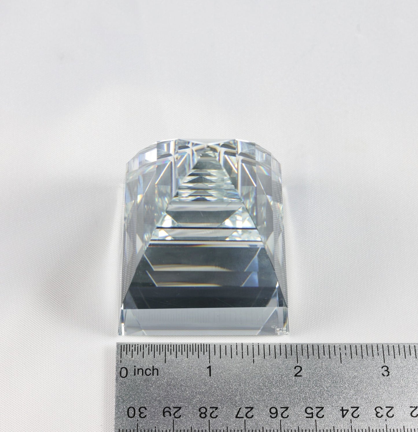 Swarovski Silver Crystal Clear Pyramid Paperweight Figurine