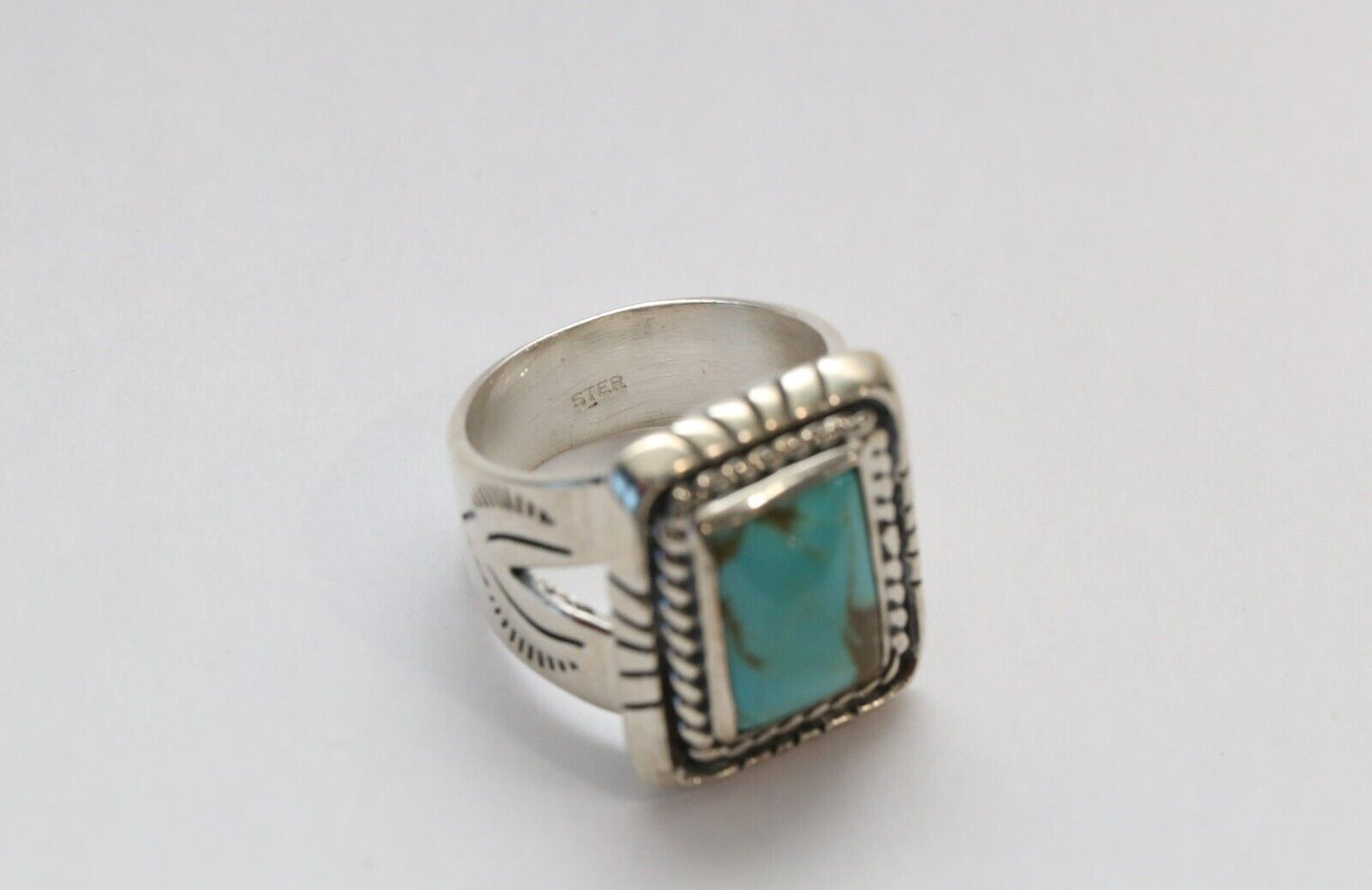 Carolyn Pollack Carlisle Sterling Silver Turquoise Ring, Size 10 - 18.5g
