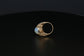 14k Yellow Gold Cabochon Opal & Diamond Ring, Size 8 - 11.0g