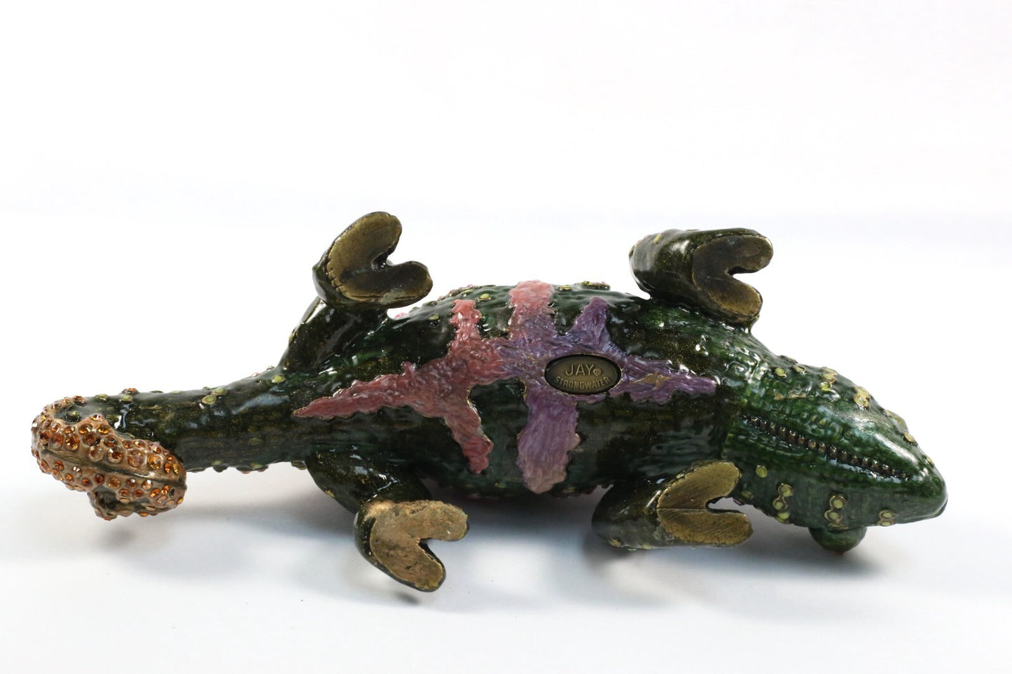 Jay Strongwater Pink Belly Chameleon Figurine