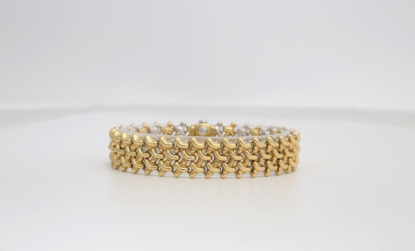 Chimento 18k Yellow & White Gold Mesh Bracelet, 7.5 inches - 27.4g