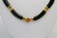 14k Yellow Gold Black Onyx Necklace, 17 inches - 19.6g