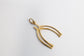 14k Yellow Gold Double Wishbone Charm, 2.1g