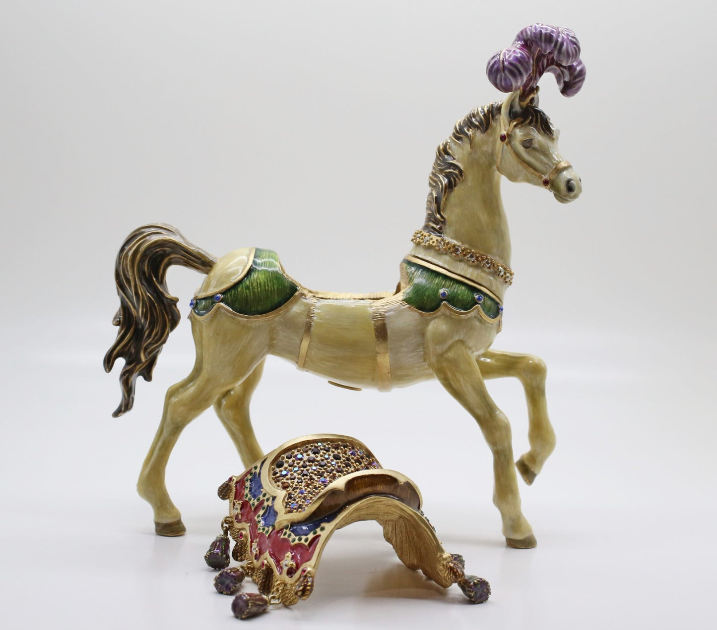 Jay Strongwater Bianco Horse Figurine with Swarovski Crystals