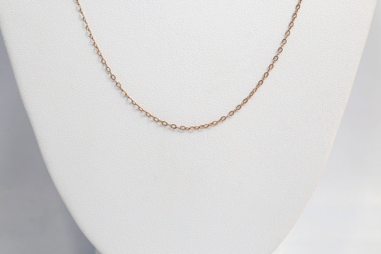 Vintage 10k Rose Gold Link Necklace, 17 inches - 1.0g
