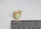 14k Yellow Gold Filigree Cabochon Opal Ring, Size 5.75 - 5.0g