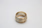 Vintage T Rear 14k Yellow Gold & Sterling Silver Ring, Size 7.25 - 11.6g