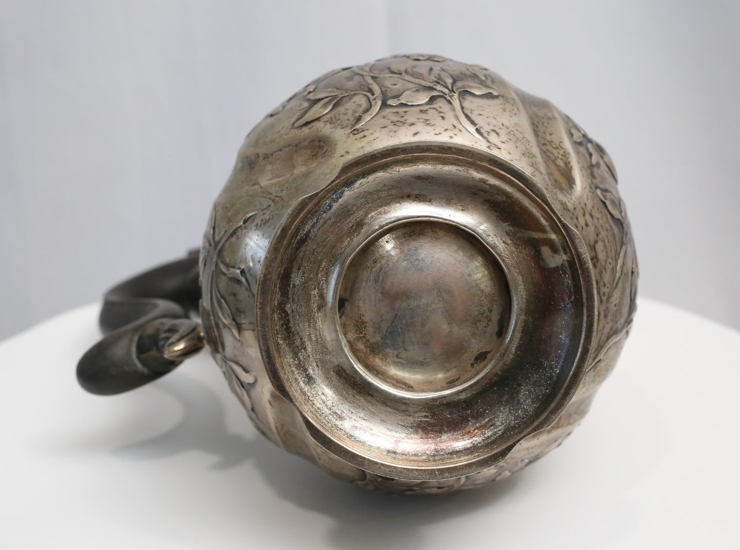 Antique Floral Themed Silver Pitcher - 16.4oz