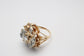 Vintage 14k Yellow Gold Diamond Cocktail Ring, Size 8.5 - 12.3g