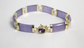 14k Yellow Gold Lavendar Jade Link Bracelet w/ Amethyst, 7.5 inches - 13.5g