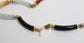14k Yellow Gold Multi-Colored Jade Rounded Bar Link Necklace, 18 inches - 25.4g