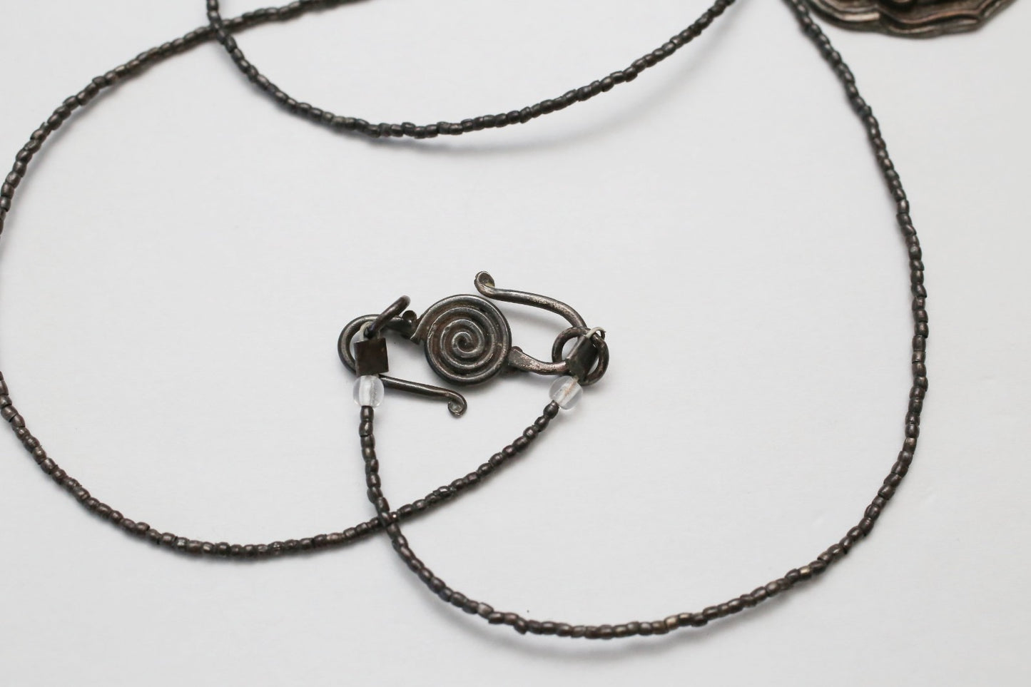 Vintage Sterling Silver Beaded Motif Pendant Necklace, 25 inches - 8.5g