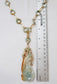 14k Yellow Gold Jade & Diamond Pendant Necklace, 34 inches - 81.5g