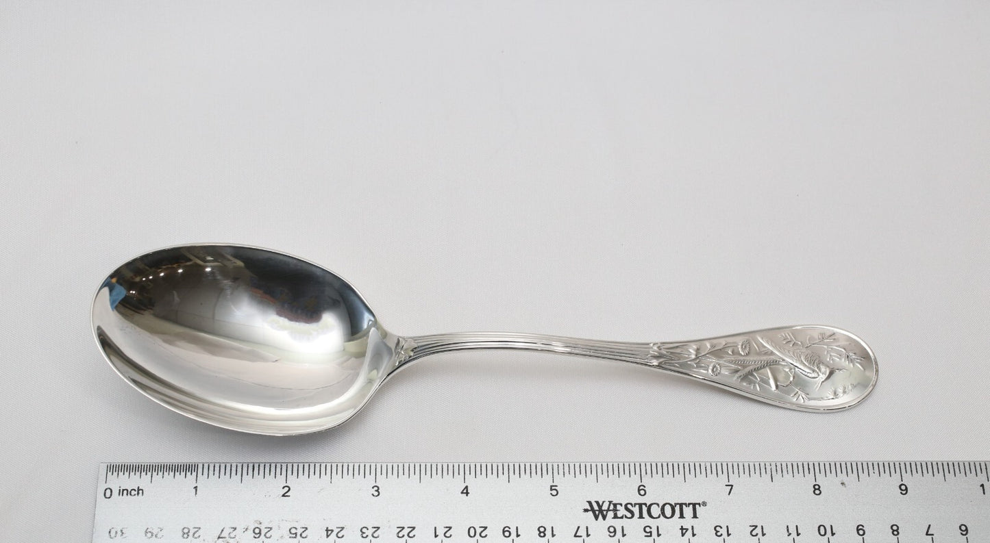 Tiffany & Co Sterling Silver Large Audubon Spoon with Foliage & Bird, 105g