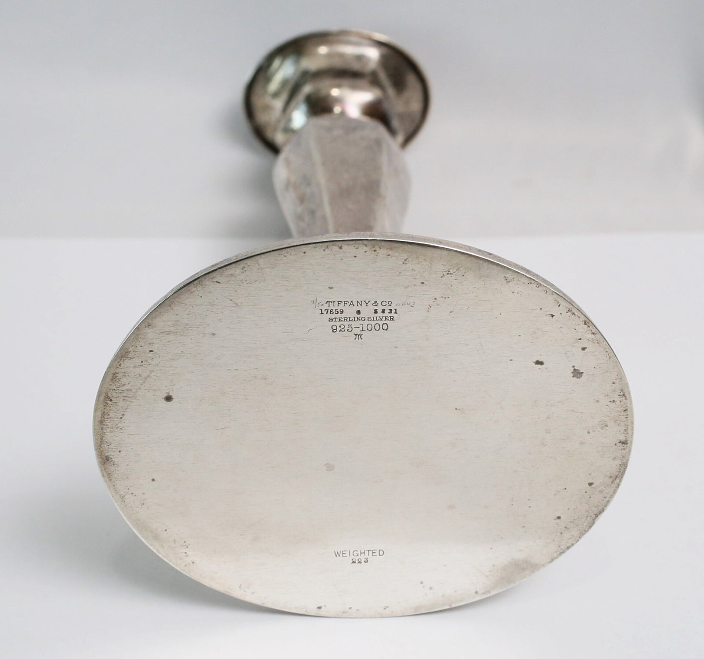 Antique Tiffany & Co Sterling Silver Victorian Candle Holder, 9.25 inches - 418g