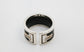 Tiffany & Co Sterling Silver Black Ceramic T Cut Out Wide Ring, Size 7 - 7.7g