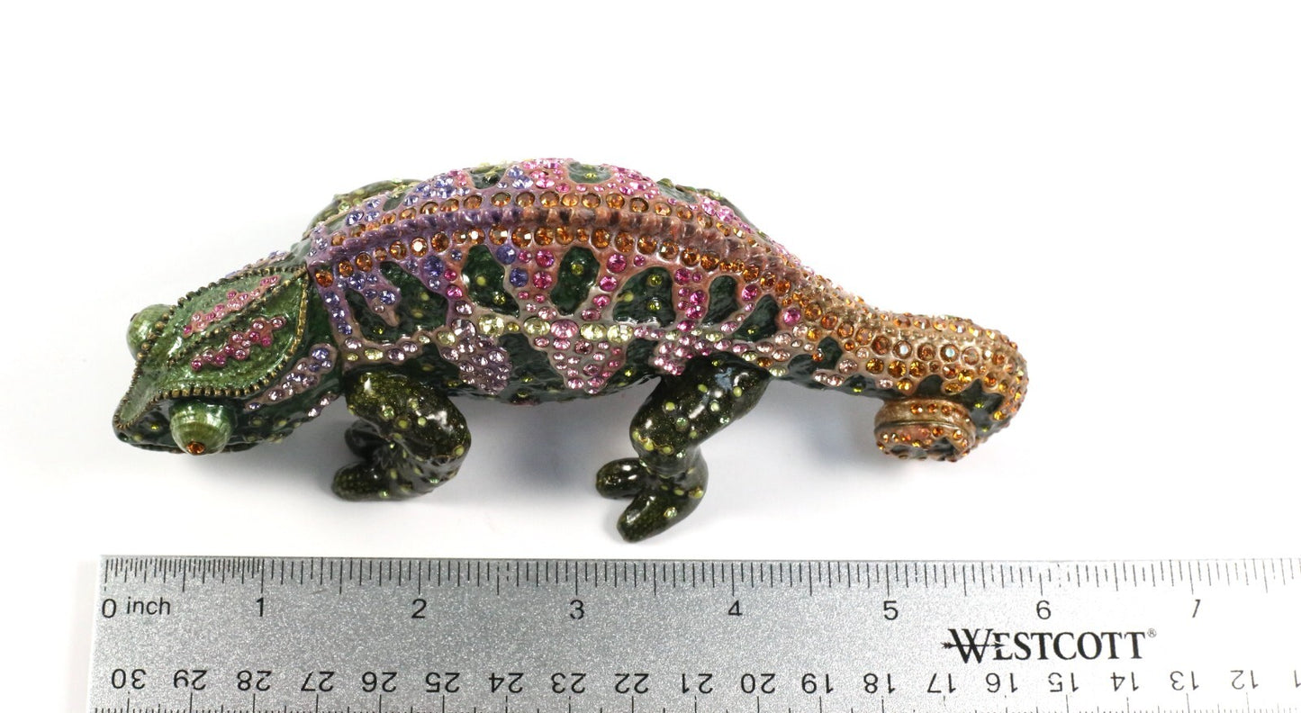 Jay Strongwater Pink Belly Chameleon Figurine