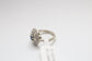 Vintage 14k White Gold Sapphire & Diamond Cocktail Ring, Size 6 - 5.6g