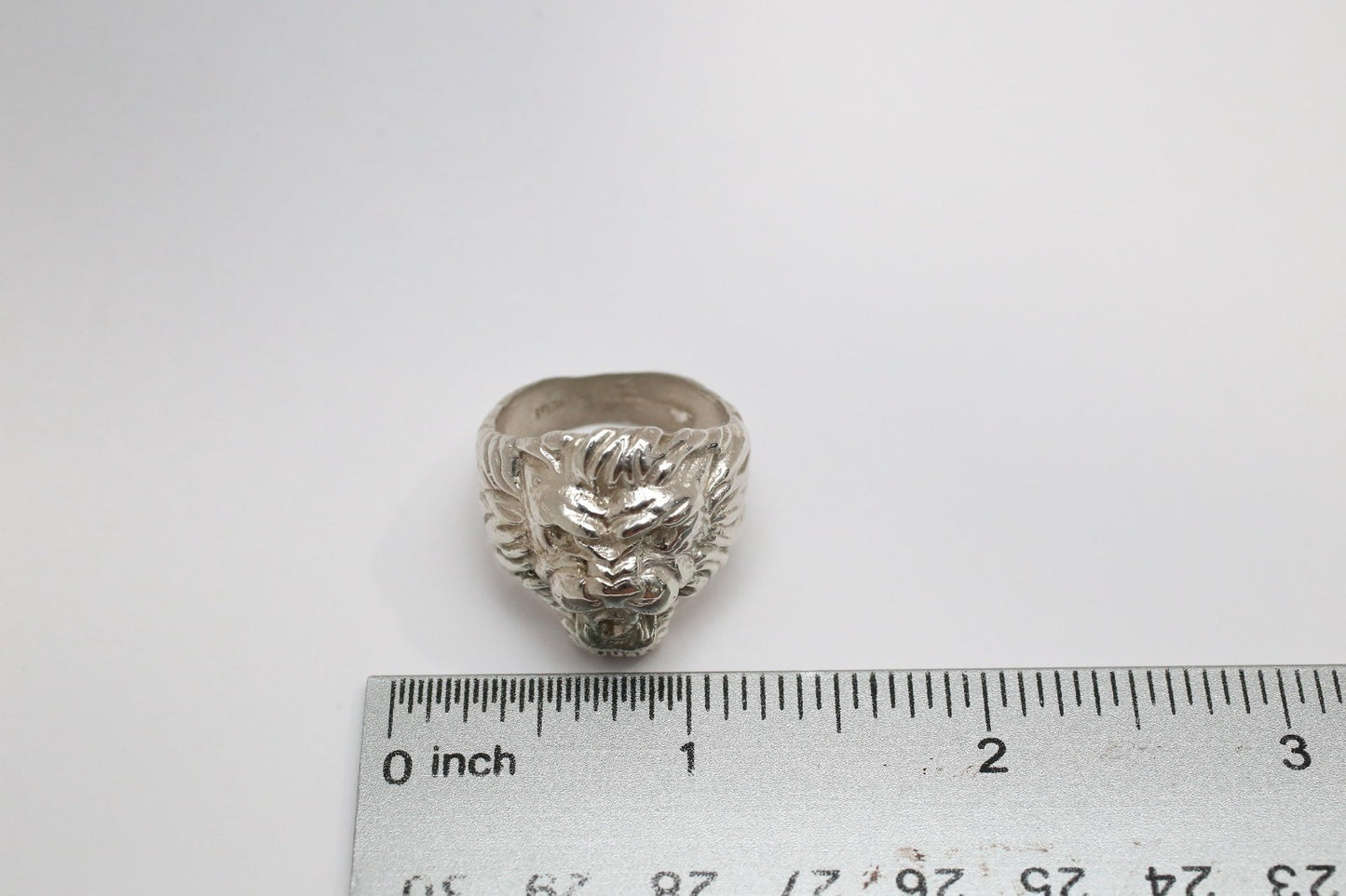 Sterling Silver Lion Ring, Size 10 - 18.2g