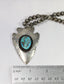 Vintage Navajo George B Clark Sterling Silver Turquoise Arrow Pendant Necklace, 24 inches - 53.5g