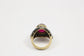 18k Yellow Gold Tourmaline & Diamond Ring, Size 8 - 14.5g