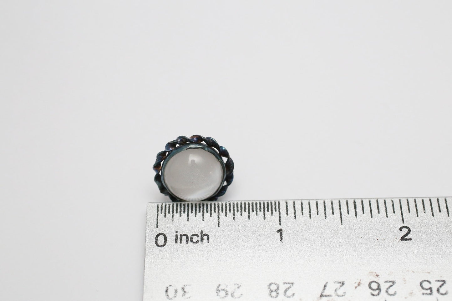 Vintage Sterling Silver Domed Moonstone Earrings, 6.8g