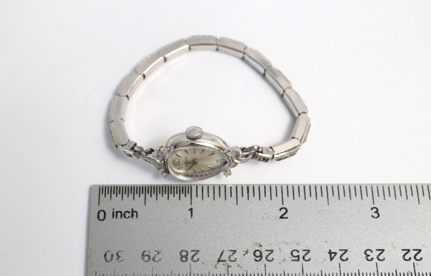 Vintage 14K White Gold LeCoultre Diamond Cocktail Watch, 13.7g