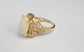 14k Yellow Gold Filigree Cabochon Opal Ring, Size 5.75 - 5.0g