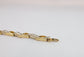 14k Yellow Gold Diamond Link Bracelet, 7.5 inches - 17.5g